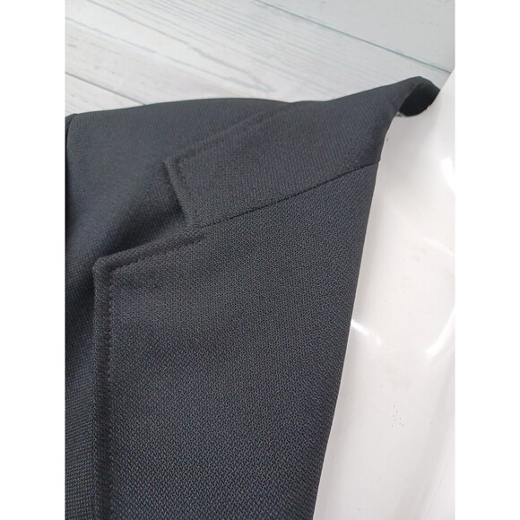 Vtg Haggar Mens Blazer Jacket Size 44L Black 2 Button Sport Coat Gold Buttons - Picture 3 of 7